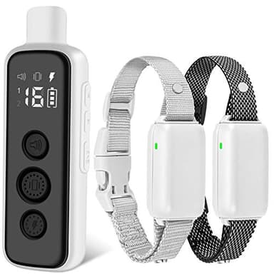 Bousnic Dog Shock Collar for 2 Dogs - (8-120lbs) Waterproof Rechargeable Electric Dog Training Collar with Remote for Small Medium Large Dogs with Beep Vibration Safe Shock Modes(Grey) - Image 1