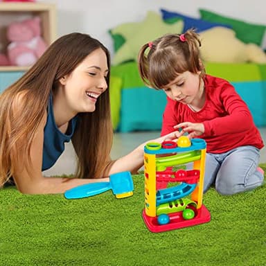 Durable Pound A Ball Toys for Toddler, Stacking, Learning, Active, Early Developmental Hammer Montessori Toys, Fun Gifts for Boy & Girl - STEM Educational Toy - Great Birthday Gift Ages 1 2 3 - Image 4