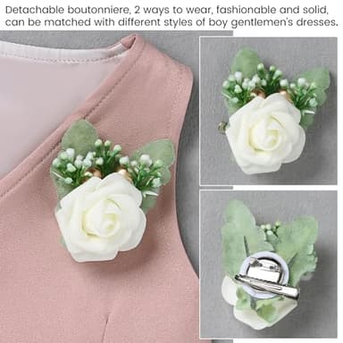SANMIO Baby Boy Clothes Suits Infant Gentleman Outfit Collared Dress Shirt+Vest+Tie+Corsage+Pants 5Pcs Baby Suit Sets Pink - Image 3