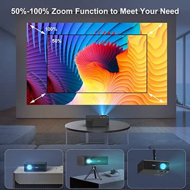 FUDONI Projector with 5G WiFi and Bluetooth, 1080P Outdoor Projector with HDMI and USB, Max 300" Display Zoom Function for Movies & Gaming, Compatible with TV Stick/Phone/Laptop - Image 8