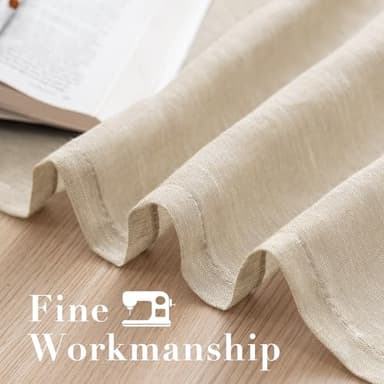 H.VERSAILTEX Linen Curtains Nickel Grommet Natural Linen Semi-Sheer Curtains 2 Panels Privacy Added Premium Soft Rich Material Drapes for Bedroom/Livingroom/Sliding Door - 52x72 - Inch - Linen - Image 6