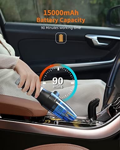 Koonie Compressed Air Duster,Koonie 15000mAh Cordless Air Duster&Vacuum 2 in 1 Powerful 77000RPM/11000PA 2 Speeds Electric Air Duster with Detachable Battery,for Computer/Keyboard,Car,Electronics - Image 5