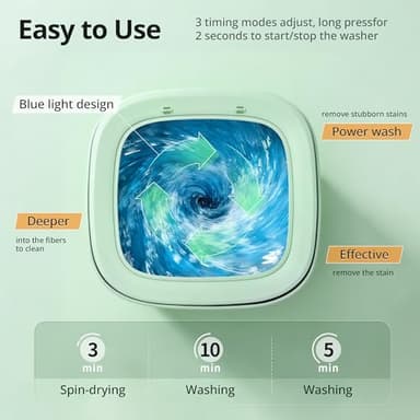 Portable Washing Machine, Mini Washer, 16L Upgraded with Spin Basket Laundry Machine, Foldable Design Ideal for Apartment, Home and Hotel, portable washer 3 Cleaning Modes Suitable for Small Clothes - Image 6