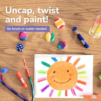 Zenacolor Tempera Paint Sticks - 12 Colors Kids Paints - Non-Toxic Washable Paint Sticks for Kids - Mess Free Quick Drying Art Supplies for Toddlers - Image 6