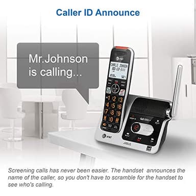 AT&T BL102-4 DECT 6.0 4-Handset Cordless Phone for Home with Answering Machine, Call Blocking, Caller ID Announcer, Audio Assist, Intercom, and Unsurpassed Range, Silver/Black - Image 8