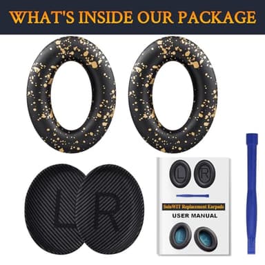 SoloWIT Replacement Earpads Cushions for Bose QuietComfort 35 (QC35) & Quiet Comfort 35 II (QC35 ii) Headphones, Ear Pads with Softer Leather, Noise Isolation Foam, Added Thickness (Black Gold) - Image 5