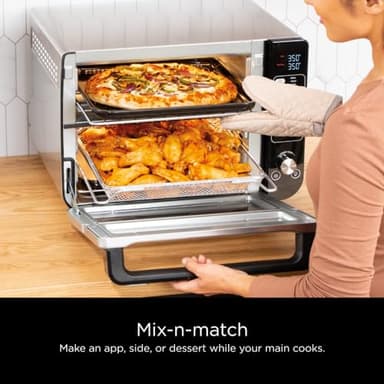 Ninja DCT401 12-in-1 Double Oven with FlexDoor, FlavorSeal & Smart Finish, Rapid Top Convection and Air Fry Bottom , Bake, Roast, Toast, Air Fry, Pizza and More, Stainless Steel - Image 9