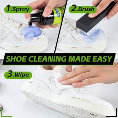 X-SMILE Shoe Cleaning Kit Sneaker Cleaner Kit with Brush Suede Cleaner Safe for Mesh, Nubuck, Leather - Image 4