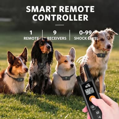 Dog Training Collar - Rechargeable Dog Shock Collar with Beep, Vibration and Shock Training Modes, Rainproof, Long Remote Range, Adjustable Shock Levels Shock Collars for Dogs with Remote - Image 2