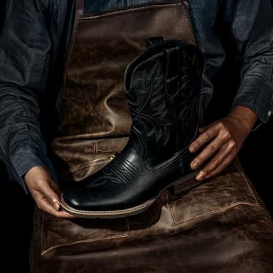 Lumeheel Cowboy Boots for Men - Western Square Toe Men's Black Boots with Classic Embroidered, Slip on Chunky Heel for Spring Fall 12.5M - Image 2