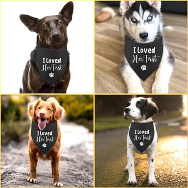 I Loved Her First Wedding Engagement Dog Bandana Valentine's Dog Bandana Black Dog Wedding Engagement Bandana Announcement Pet Accessories for Dog Lover - Image 4