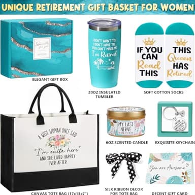 Retirement Gifts for Women 2025, Best Cool Retirement Gifts for Coworker Teacher Nurses Boss Friends Mom Grandma Retirees, Coworkers Farewell Leaving Going Away Gift with 20Oz Tumbler Canvas Tote Bag - Image 2