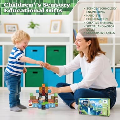 Magnetic Blocks Toys for Kids, 100 PCS Building Blocks Cubes, Stacking Magnetic Tiles Toys for Kids Toddlers Boys Girls Ages 3 4 5 6 7 8-12 Birthday Gifts Party Supplies (Underworld) - Image 3