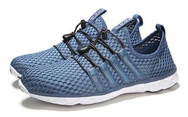 DLGJPA Women's Lightweight Quick Drying Water Shoes for Beach or Water Sports Slip On Walking Shoes Navy - Image 7