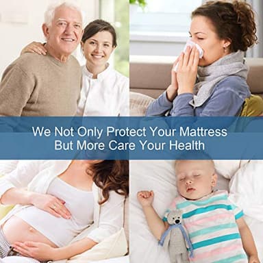 Full Size Mattress Protector Pad Waterproof Quilted, Breathable & Cooling Full Mattresses Pad Cover Fitted for Double Bed with Deep Pocket Up to 14", (White) - Image 4