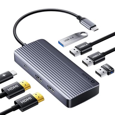 QUUGE Docking Station Dual Monitor 2 HDMI, 7 in 1 USB C Hub with Dual HDMI 4K, PD Charging, 5Gbps USB 3.0, 3 USB2.0, USB C Docking Station for MacBook Pro/Dell XPS/HP/Lenovo/Surface/Yoga etc - Image 1