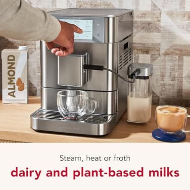 KitchenAid Fully Automatic Espresso Machine KF8 with Milk Attachment and Plant Based Milk Options, KES8558SX, Stainless Steel - Image 5