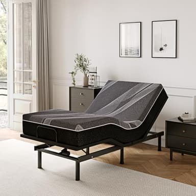 Dyonery Twin XL Adjustable Bed Base Frame with Wireless Remote + 12 Inch Twin XL Gel Memory Foam Mattress Bed in a Box, Head and Foot Incline, Zero Gravity, Fiberglass Free, 80" × 38" - Image 1