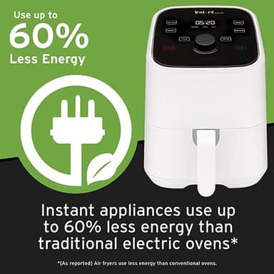 Instant Pot Vortex 2QT Mini Air Fryer,Small Air fryer that Crisps,Reheats, Bakes, Roasts for Quick Easy Meals,Includes over 100 In-App Recipes,is Dishwasher-Safe,from the Makers of Instant Pot, White - Image 7
