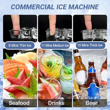 Ice Maker Commercial Ice Machine Large Capacity Stainless Steel 500 Lbs/24H Industrial Ice Machine, 350 Lbs Storage Commercial Ice Machines Free Standing, Cubes Ice Makers Commercial - Image 9