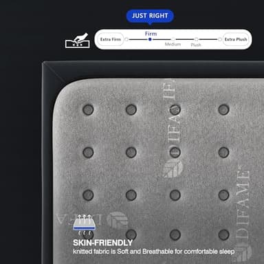 DIFAME Firm Queen Mattress, 18 Inch Queen Size Hybrid Mattress in a Box with Gel Memory Foam, Upgraded Pocket Springs for Motion Isolation, Breathable & Cooling Fabric, Back Pain Relief, Edge Support - Image 4