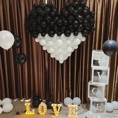 100pcs Black and White Balloons 12 Inch Thickened Latex Balloons for Birthday Wedding Graduation Party Decorations (Black White balloon) - Image 6