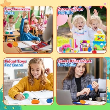 Fidget Classroom Must Have Sensory Toys for Kid Adult 6PC Worry Stone for Autism ADHD School Counselor Special Education Needs Calm Down Quiet Fidget Stress Item Anxiety Relief Classroom Prizes Gift - Image 4