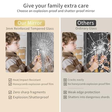 Koonmi Black Wall Mirror for Bathroom, 24x36 Inch Matte Deep Framed Rounded Rectangle Vanity Mirror for Farmhouse Living Room, Tempered Glass, Anti-Rust, Vertically or Horizontally - Image 7