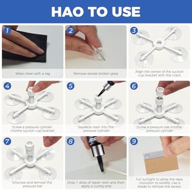 NASILOOP Windshield Repair kit, Quick and Efficiency Glass Repair Fluid, Car Windshield Crack Repair Resin Kit - Image 6