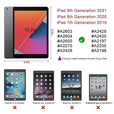 TopEsct Kids Case for iPad 10.2- Shockproof Silicone Cover with Tempered Glass Screen Protector and Strap - Compatible with iPad 9th/8th/7th Gen (2021)" (Black) - Image 2