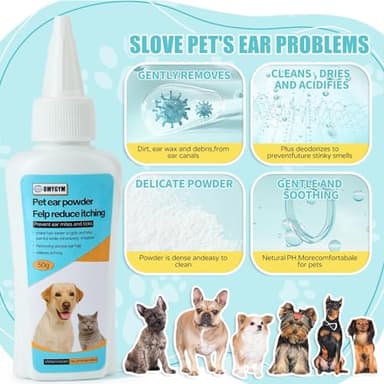 OMYGYM Ear Powder for Dogs and Cats - 50g/1.8 oz – Dog Ear Infection Treatment with Dog Ear Hair Removal Tool – Ear Powder for Dogs Plucking & Hair Removal – Clears Wax, Odor - Image 6