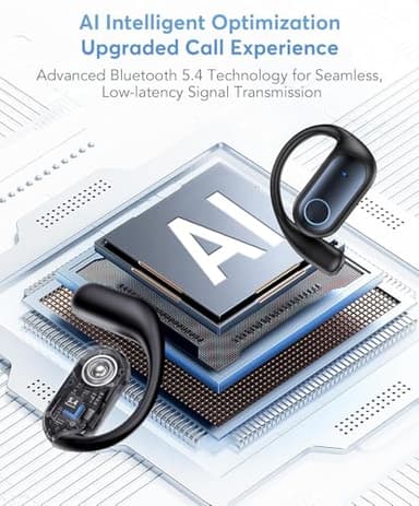 KOSERNT AI Translation Earbuds, Bluetooth 5.4 OWS Headphones with LCD Touch Screen, Real-Time Translator for 144 Languages & Accents, Perfect for Travel, Business & Learning, Sapphire Blue - Image 3