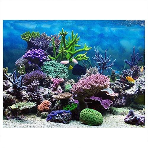 Zerodis PVC Adhesive Aquarium Fish Background Poster,Landscape Wallpaper Painting Sticker Underwater Decor(76 * 30cm) - Image 1