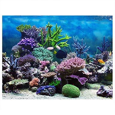 Zerodis PVC Adhesive Aquarium Fish Background Poster,Landscape Wallpaper Painting Sticker Underwater Decor(76 * 30cm) - Image 1