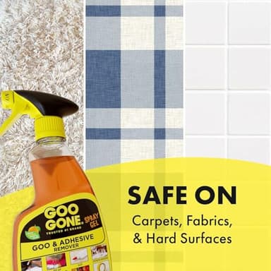 Goo Gone Adhesive Remover Spray Gel, Removes Chewing Gum, Grease, Tar, Stickers, Labels, Tape Residue, Oil, Blood, Lipstick, Mascara, 12 oz with Sticker Lifter - Image 3