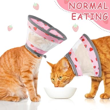 Cat Cone Collar Soft - Adjustable Cat Recovery Collar Kitten Lightweight Elizabethan Collar to Stop Licking Pet E Cone for Small Medium Cats After Surgery Prevent from Licking Wounds (Pink, M) - Image 6