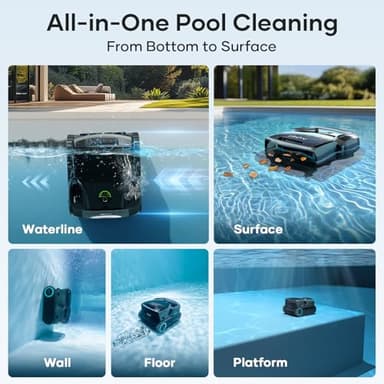 Aiper Scuba X1 Pro Max All-in-One Pool Cleaning Robot & Pool Skimmer, 8500 GPH Power, Smart Adaptive Path, Pool Mapping, Double Filtration, Smart Surface Parking, Pool Vacuum for All Inground Pools - Image 2
