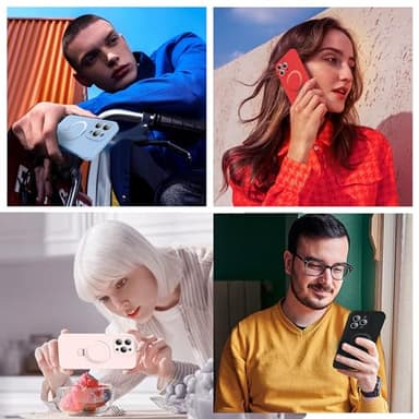 SKYLMW Designed for iPhone 15 Pro Max Case with Magnetic Invisible Stand Compatible with Mag-Safe Military Drop Tested Shockproof Silicone Phone Cases for Women Men 6.7'', Red - Image 6