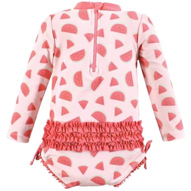 Hudson Baby Girls Rashguard Baby and Toddler Swimsuit, Watermelon, 8 Years - Image 2
