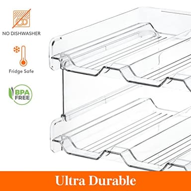 Lifewit Water Bottle Organizer Plastic Hold 8 Bottles Stackable, Holder, for Cabinet, Fridge, Kitchen Pantry Organization and Storage, Wine Racks, Tumbler Travel Mug Cup Holder - Image 4