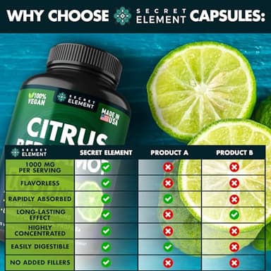 Citrus Bergamot Extract 1000mg - Citrus Bergamot Supplement for Heart, Immune System Support, and Healthy Aging - Pure, Vegan Bergamot Capsules - Image 7