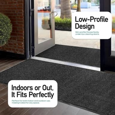 LuxUrux Durable Rubber Doormat, 3x5 Black Door Mat, Indoor Outdoor, Easy Clean, Waterproof, Low-Profile Mats for Entry, Patio, Garage, High Traffic Entrance Ways (3 x 5 Feet, Black) - Image 6
