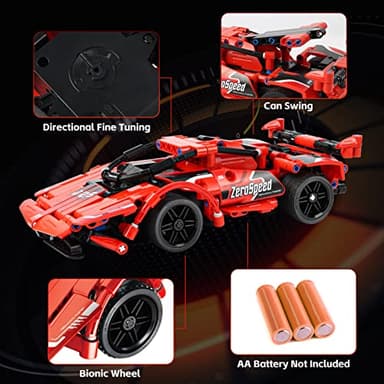 RC Toy Best Birthday Gifts for Age 6 7 8 9 10 11 12 Years Old Kids Boys Girls 2 in 1 Remote Control Racing Car Building Blocks 351 Pcs DIY Building Kits Engineering Construction Toy - Image 6