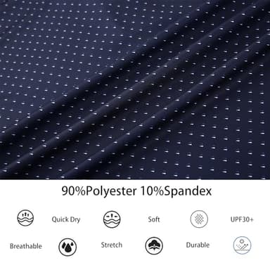 Alex Vando Mens Golf Shirt Moisture Wicking Classic Print Golf Shirts for Men,Navy Sail,L - Image 5