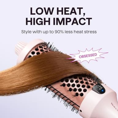 Wavytalk Thermal Brush Blowout Boost Grande, 1.77 Inch Heated Round Brush for Long Hair Blowout, Tourmaline Ceramic Negative Ion Technology Reduce Hair Damage, Dual Voltage Sakura Pink - Image 5