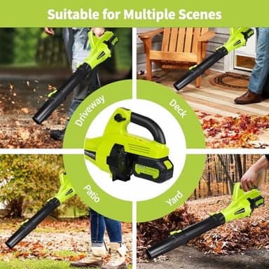 SAUROCK Leaf Blower Cordless, 500 CFM Electric Leaf Blower with 2 Batteries and Charger, 7 Speed Mode, 4.0Ah Lightweight Battery Powered Cordless Leaf Blowers for Lawn, Patio, Driveway - Image 7