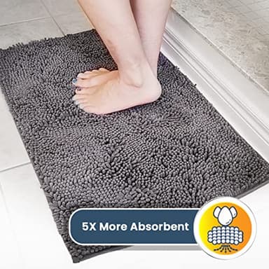 Muddy Mat® Shown on TV Super Absorbent Microfiber Dog Door Mat for Muddy Paws, Non-Slip Washable Pet Rug, Quick Dry Chenille Entryway Carpet, Machine Washable Indoor Outdoor mat, Grey 30"x19" - Image 4