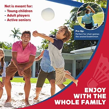 BOULDER Portable Badminton Pickleball Net - Foldable / Extendable Poles for Multiple Sports Heights (UP to 5 ft) - Ideal for Tennis, Pickleball, Soccer Tennis - Easy Setup (Blue, 17 FT) - Image 5