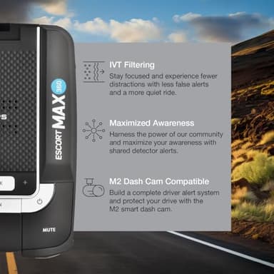 Escort MAX 360 Laser Radar Detector - GPS, Directional Alerts, Dual Antenna Front and Rear, Bluetooth Connectivity, Voice Alerts, OLED Display, Apple CarPlay and Android Auto Compatible - Image 4