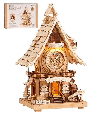 ROKR 3D Wooden Puzzles for Adults,Wooden Cuckoo Clock Model kit,435 Piece 3D Puzzles,Ideal Gift for Adults and Teens - Image 1